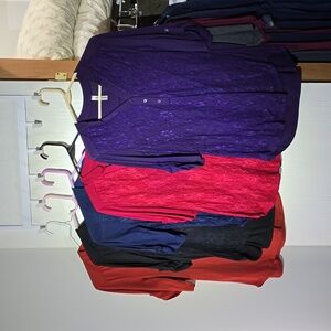 (5) Perseption Concept XL elbow sleeve tops